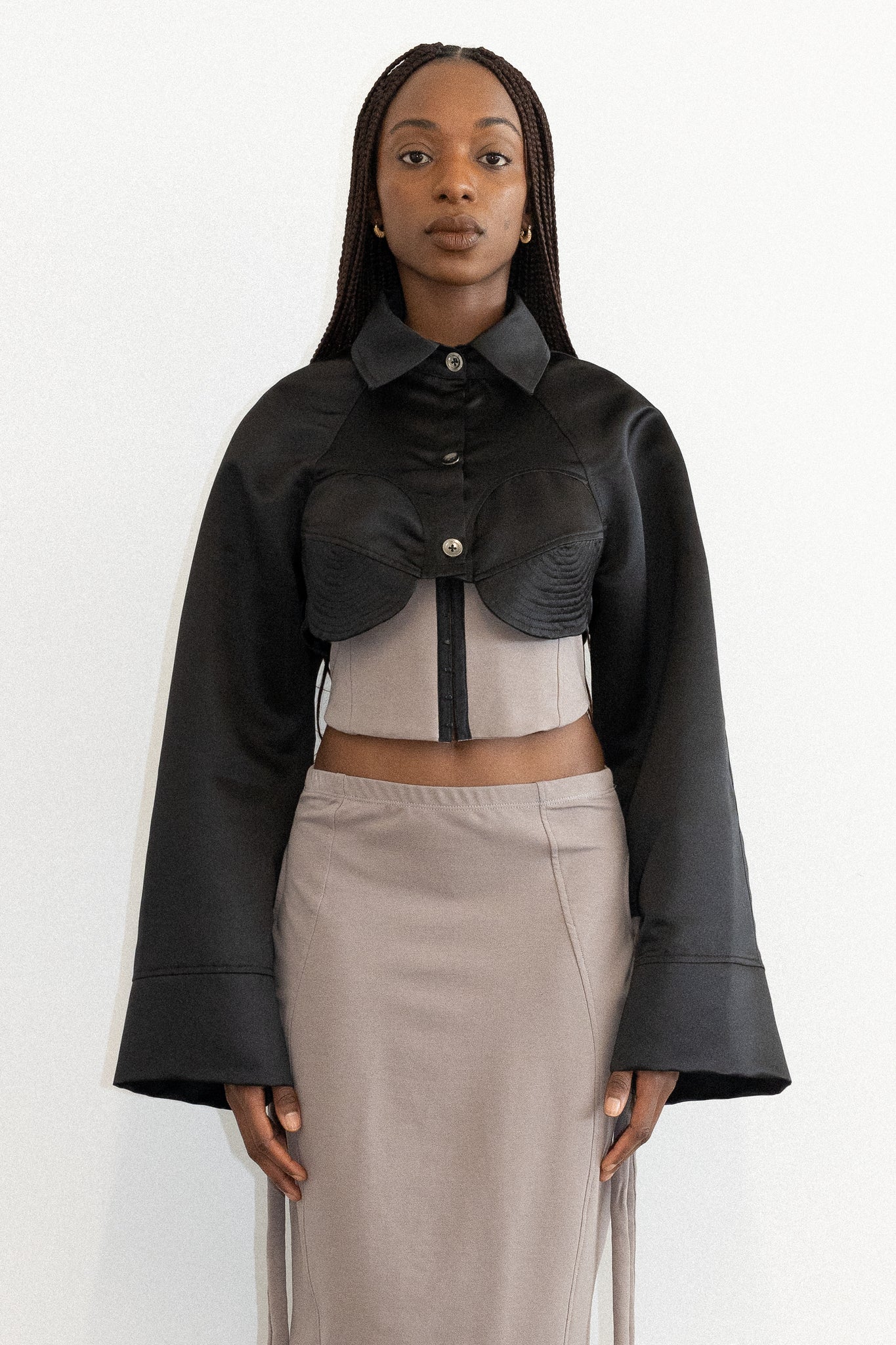 LAIR CROPPED SATIN JACKET