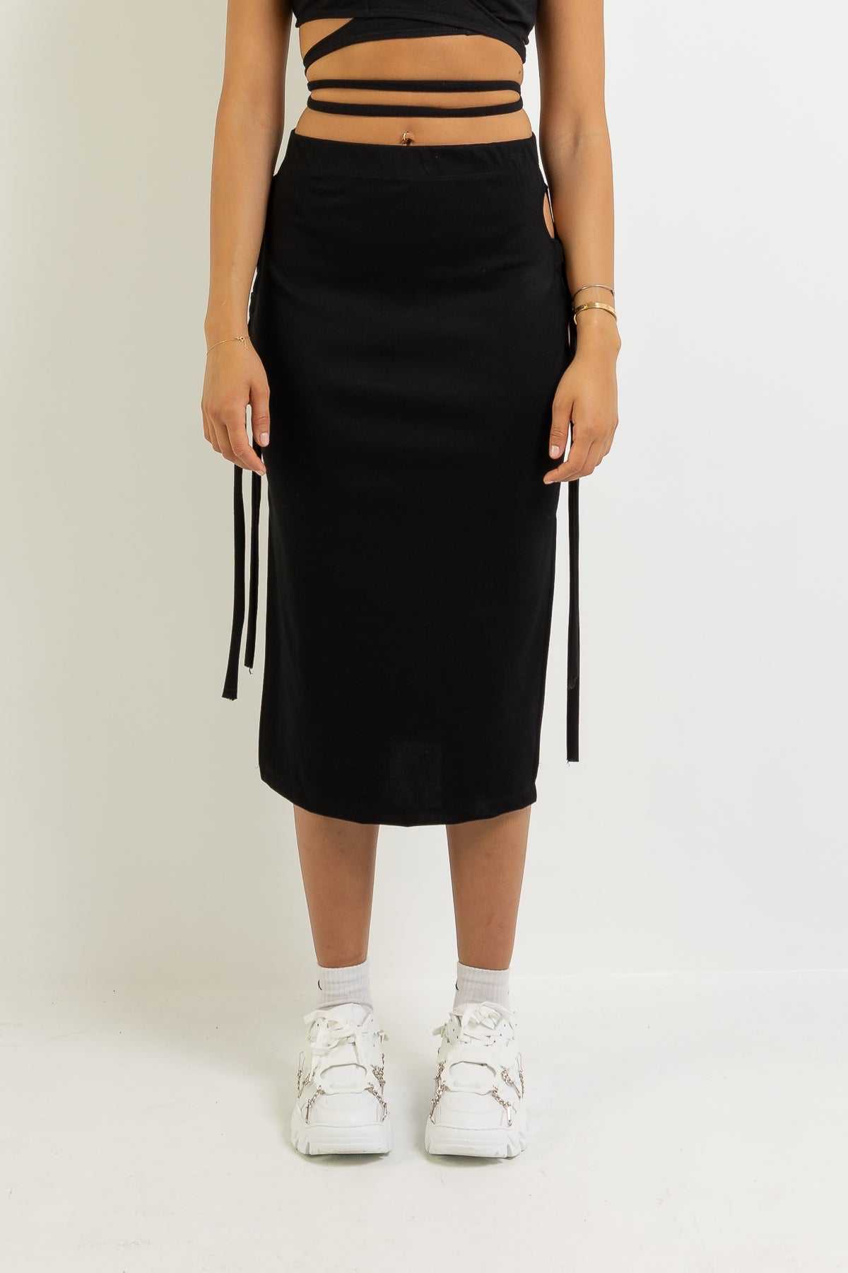 HEBE LACE UP SKIRT