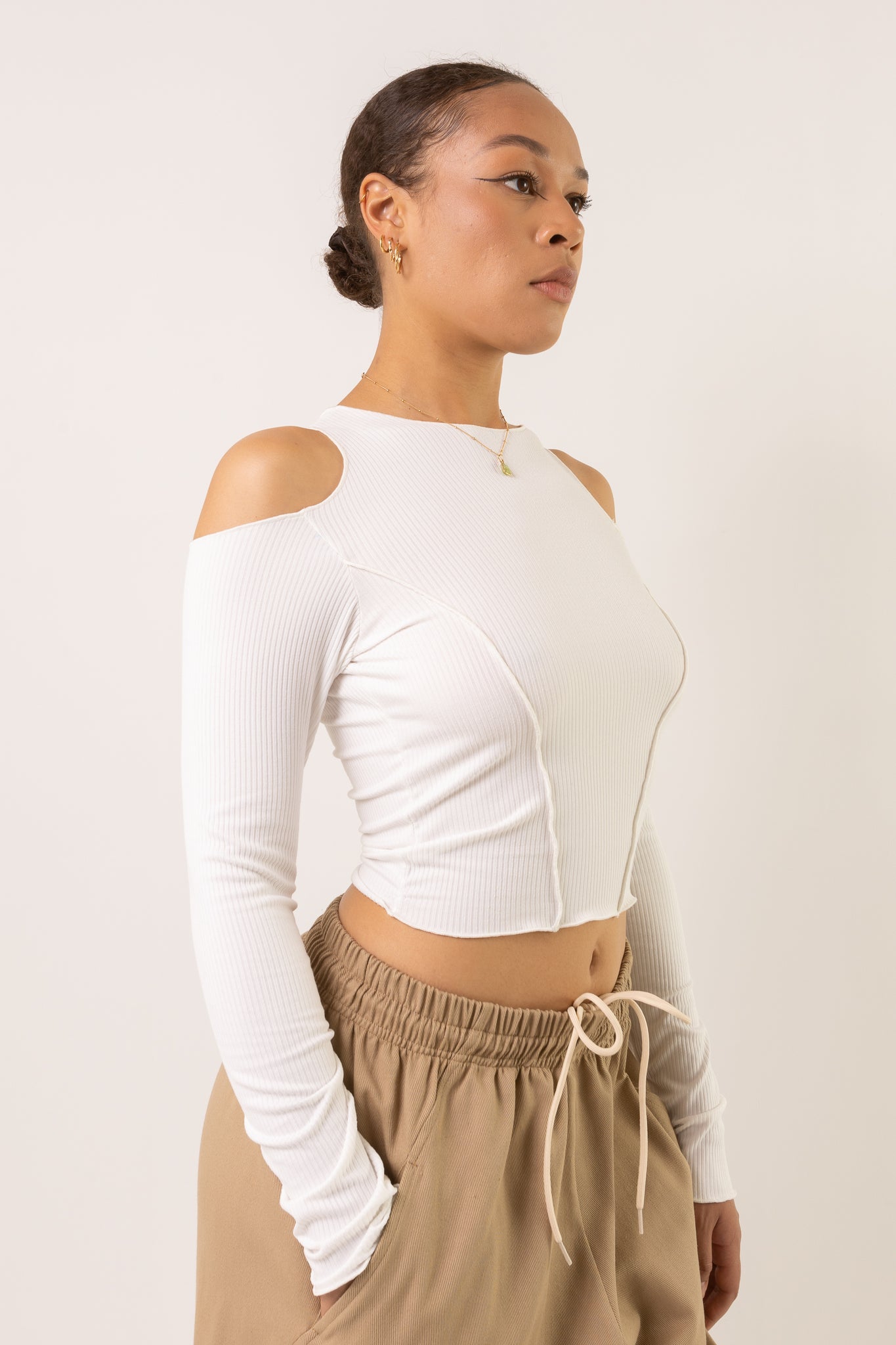 LIFTED COLD SHOULDER TOP - MERCY HOUSE