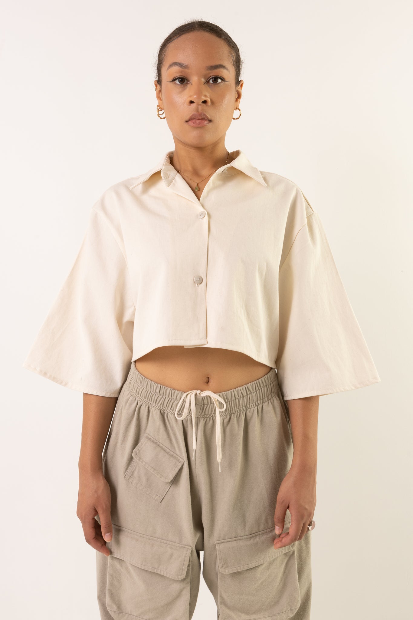 MANASLU CROPPED BOXY SHIRT