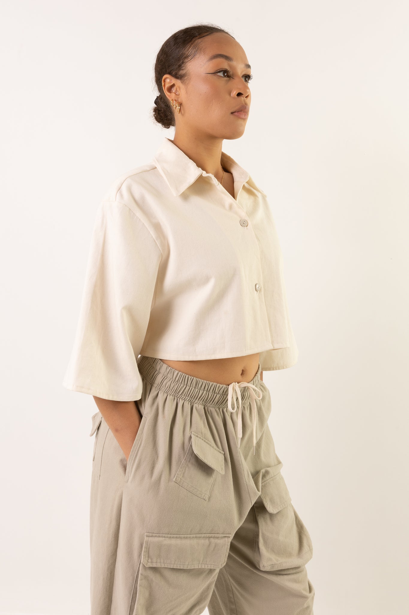 MANASLU CROPPED BOXY SHIRT