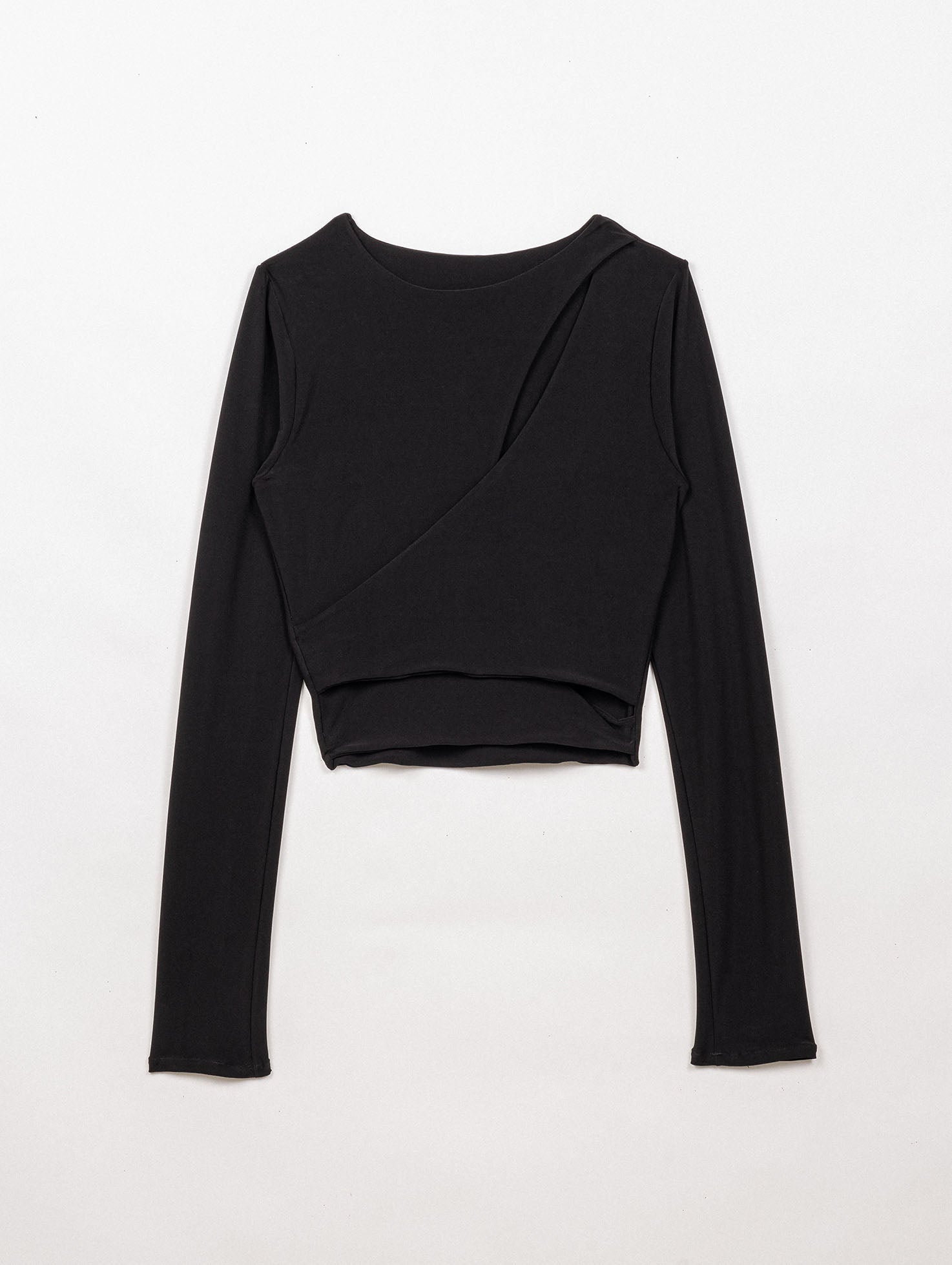 Fitted long sleeve top with cut out details at the front.